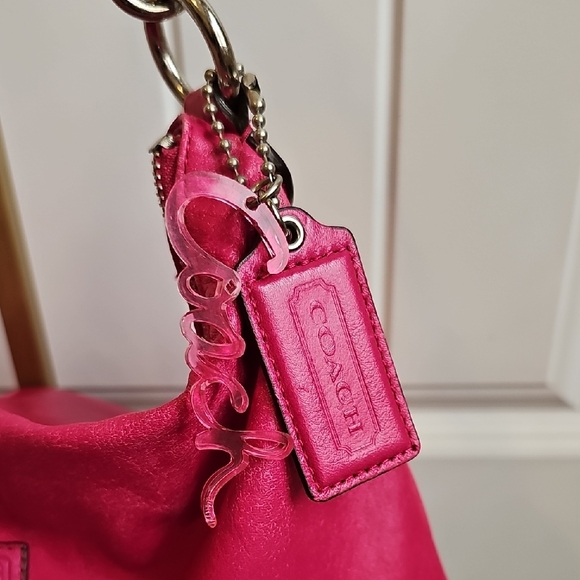 Coach 2010 Poppy Magenta Pink Leather Groovy Hobo (Legacy Stripe Lining) - Picture 7 of 17